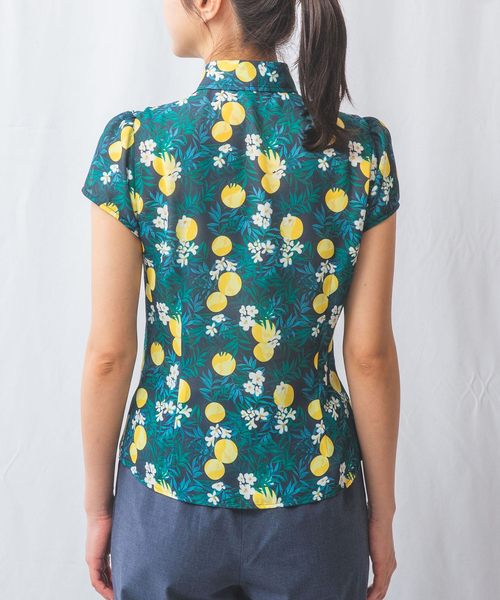 NARACAMICIE（ナラカミーチェ）の「【NARACAMICIE】フルーツ柄シフォン半袖シャツ（シャツ/ブラウス・レディース・ホワイト/ネイビー・M/L/XL）」の18枚目の写真
