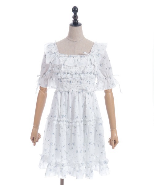 axes femme POETIQUE（アクシーズファムポエティック）の「ギャザーフリルワンピース（ワンピース・レディース・ホワイト/キナリ/ピンク・MEDIUM）」の17枚目の写真