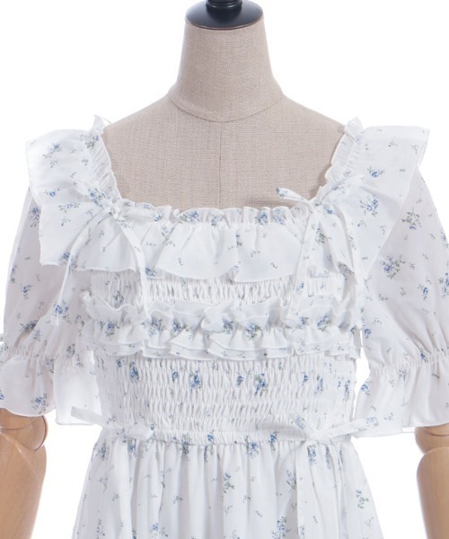 axes femme POETIQUE（アクシーズファムポエティック）の「ギャザーフリルワンピース（ワンピース・レディース・ホワイト/キナリ/ピンク・MEDIUM）」の14枚目の写真