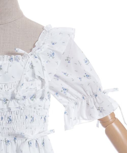 axes femme POETIQUE（アクシーズファムポエティック）の「ギャザーフリルワンピース（ワンピース・レディース・ホワイト/キナリ/ピンク・MEDIUM）」の10枚目の写真