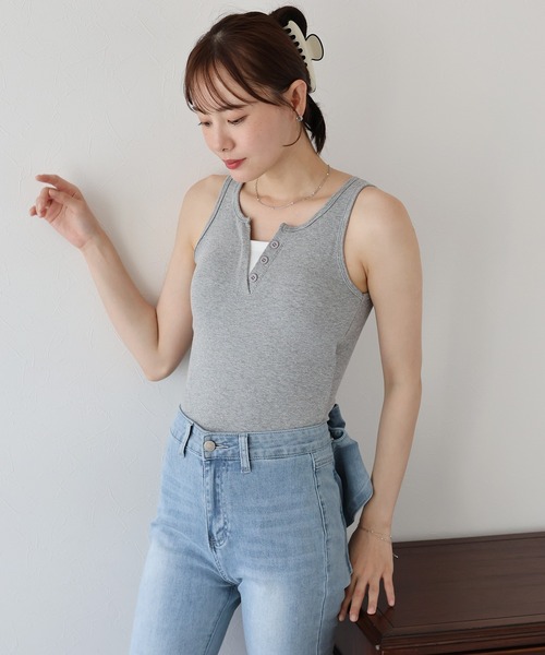 セール】カップ付きレイヤード風タンクトップ（タンクトップ