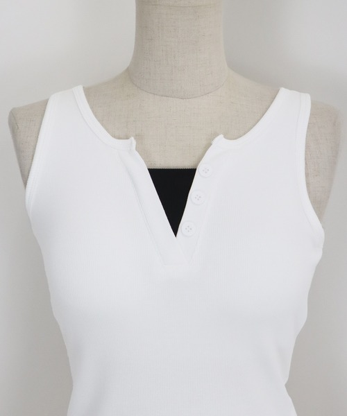 BLUEEAST（ブルーイースト）の「カップ付きレイヤード風タンクトップ（タンクトップ・レディース・ブラック/ホワイト/グレー・MEDIUM）」の20枚目の写真