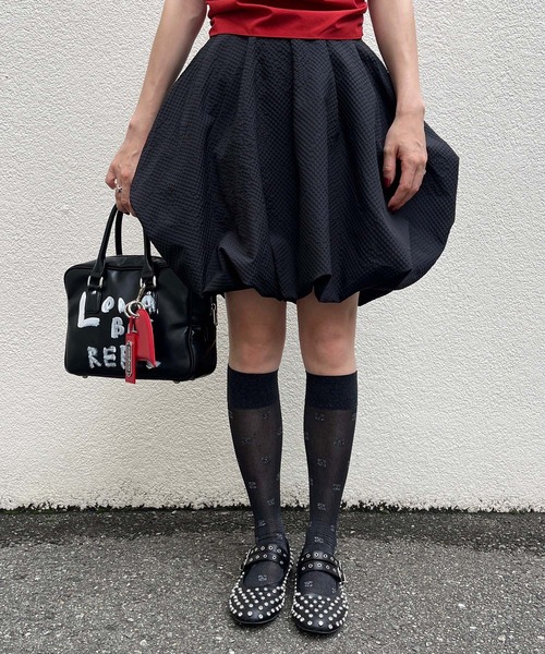 Narcissus（ナルシス）の「ジャガードバルーンスカート　ミディアム丈（スカート・レディース・ホワイト/ブラック・FREE）」の2枚目の写真