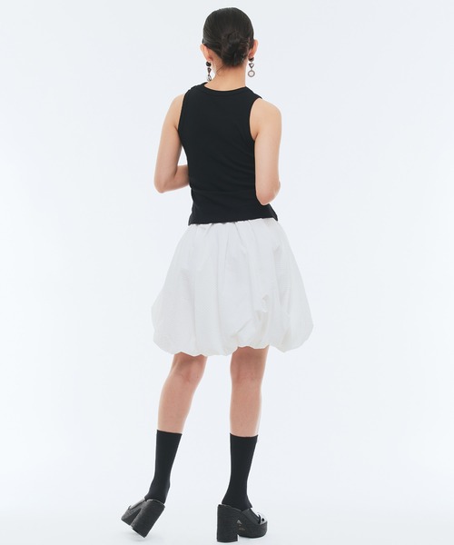 Narcissus（ナルシス）の「ジャガードバルーンスカート　ミディアム丈（スカート・レディース・ホワイト/ブラック・FREE）」の6枚目の写真