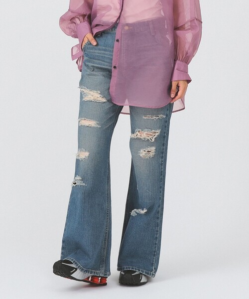 Ray BEAMS（レイビームス）の「【別注】Lee / RIPPED JEANS（デニムパンツ・レディース・ライトブルー・X-SMALL/SMALL/MEDIUM）」の19枚目の写真