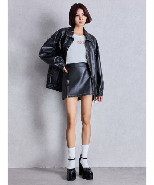 GYDA（ジェイダ）の「OPEN HEART ニットトップス（ニット/セーター・レディース・レッド/オフホワイト/ブラック・FREE）」の20枚目の写真