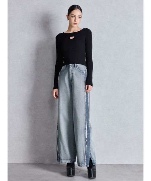 GYDA（ジェイダ）の「OPEN HEART ニットトップス（ニット/セーター・レディース・レッド/オフホワイト/ブラック・FREE）」の22枚目の写真