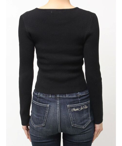 GYDA（ジェイダ）の「OPEN HEART ニットトップス（ニット/セーター・レディース・レッド/オフホワイト/ブラック・FREE）」の7枚目の写真