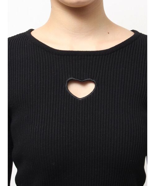 GYDA（ジェイダ）の「OPEN HEART ニットトップス（ニット/セーター・レディース・レッド/オフホワイト/ブラック・FREE）」の8枚目の写真