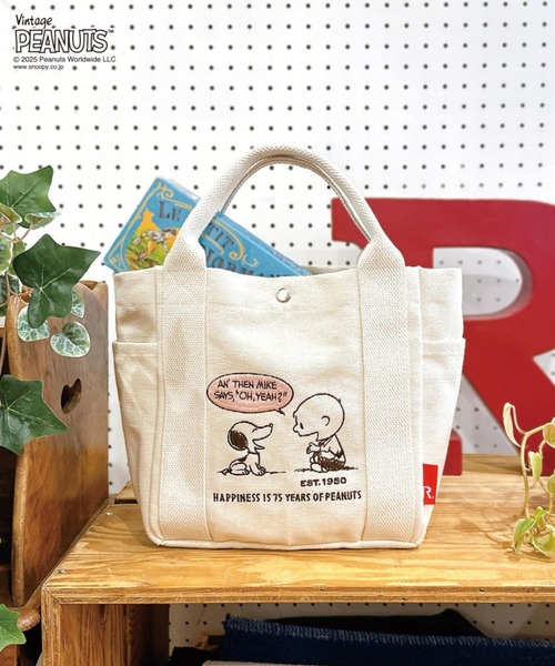 Vintage PEANUTS（ビンテージピーナッツ）の「ルートート / IP.デリ.ピーナッツ-0J（トートバッグ・レディース・アイボリー/グレー/カーキ・FREE）」の2枚目の写真