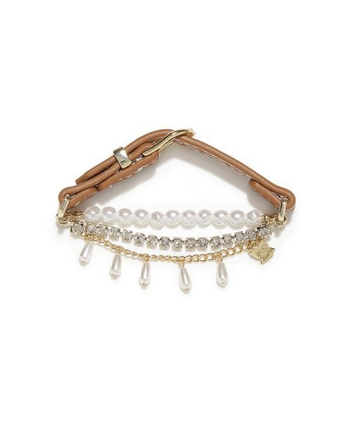 FURFUR（ファーファー）の「レザーパールブレスレット（ブレスレット・レディース・ホワイト/ブラック/ベージュ・F）」の4枚目の写真