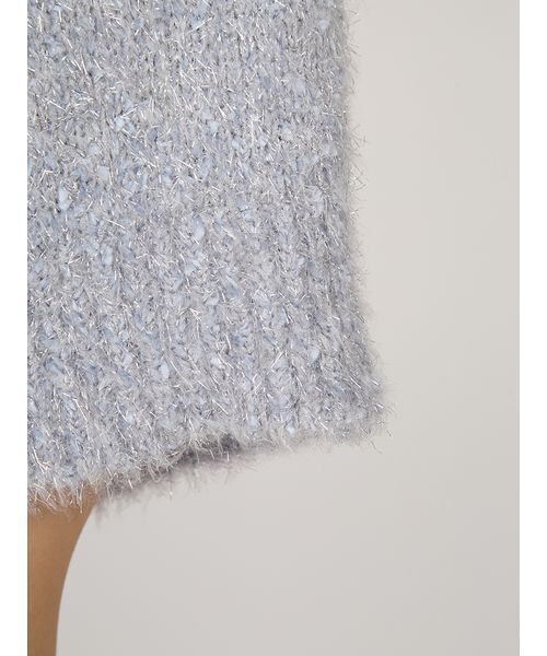 emmi（エミ）の「ラメフェザーハーフスリーブニットトップス（ニット/セーター・レディース・ライトブルー/シルバー・F）」の13枚目の写真