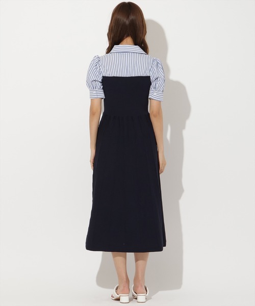 AND COUTURE(アンドクチュール)の「シャツドッキング配色ワンピース(ワンピース・レディース・ブラック/ネイビー・FREE)」の11枚目の写真