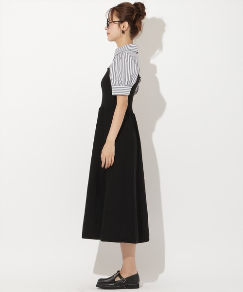 AND COUTURE(アンドクチュール)の「シャツドッキング配色ワンピース(ワンピース・レディース・ブラック/ネイビー・FREE)」の4枚目の写真