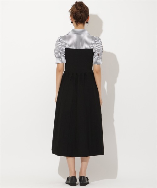 AND COUTURE(アンドクチュール)の「シャツドッキング配色ワンピース(ワンピース・レディース・ブラック/ネイビー・FREE)」の5枚目の写真