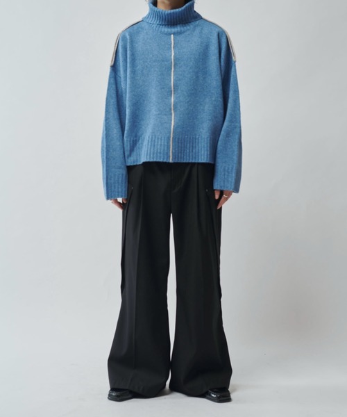 Lui's（ルイス）の「【Neucon/ニューコン】クロップドショートオーバーサイズタートルネックニット（ニット/セーター・メンズ・グレー/サックスブルー/ブラック・2/1）」の20枚目の写真