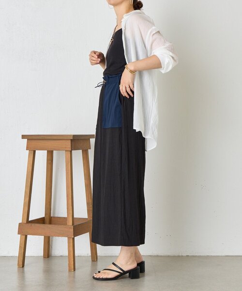 Jena espace merveilleux(ジェナ エスパスメルヴェイユ)の「異素材ドロストIラインスカート(スカート・レディース・ブラック/ブラウン/ベージュ・FREE)」の10枚目の写真