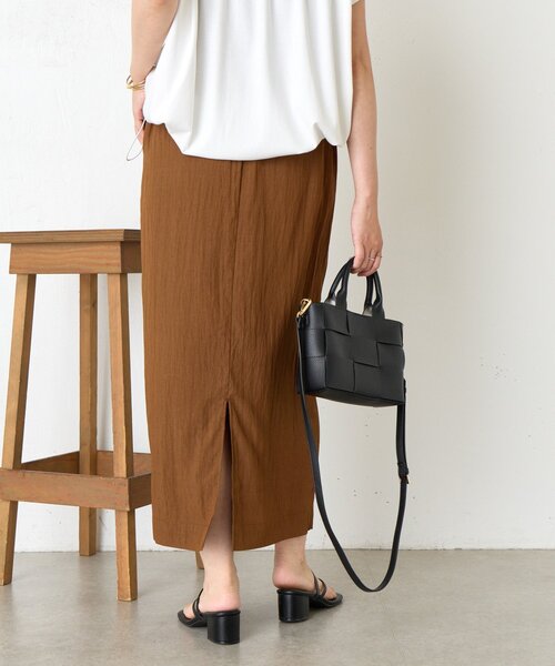 Jena espace merveilleux(ジェナ エスパスメルヴェイユ)の「異素材ドロストIラインスカート(スカート・レディース・ブラック/ブラウン/ベージュ・FREE)」の21枚目の写真
