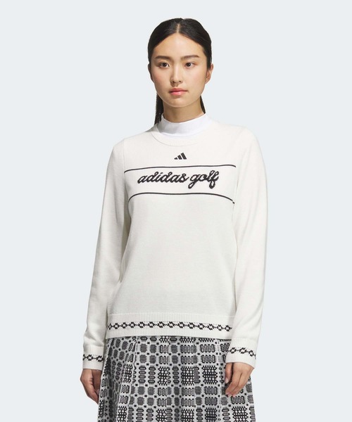 adidas（アディダス）の「トラディショナルパターン セーター【adidas Golf/アディダスゴルフ】（ニット/セーター・レディース・ネイビー/ホワイト/グリーン・XX-LARGE/LARGE/MEDIUM/SMALL/X-LARGE/X-SMALL）」の2枚目の写真
