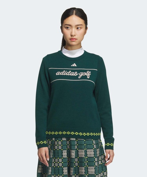 adidas（アディダス）の「トラディショナルパターン セーター【adidas Golf/アディダスゴルフ】（ニット/セーター・レディース・ネイビー/ホワイト/グリーン・XX-LARGE/LARGE/MEDIUM/SMALL/X-LARGE/X-SMALL）」の3枚目の写真