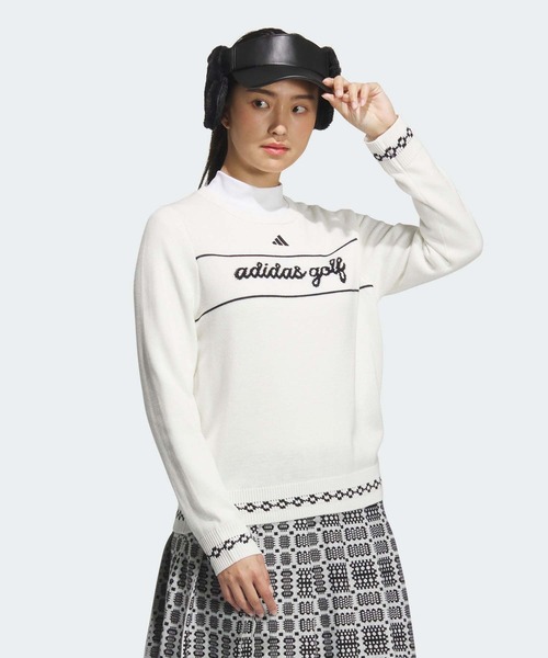 adidas（アディダス）の「トラディショナルパターン セーター【adidas Golf/アディダスゴルフ】（ニット/セーター・レディース・ネイビー/ホワイト/グリーン・XX-LARGE/LARGE/MEDIUM/SMALL/X-LARGE/X-SMALL）」の4枚目の写真