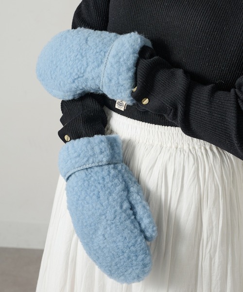 COLD BREAKER（コールドブレーカー）の「【COLDBREAKER】指あき ボアミトングローブ FM-SLIT（手袋・レディース・オフホワイト/ブルー/グレー/ブラウン/その他1/その他2・FREE）」の17枚目の写真