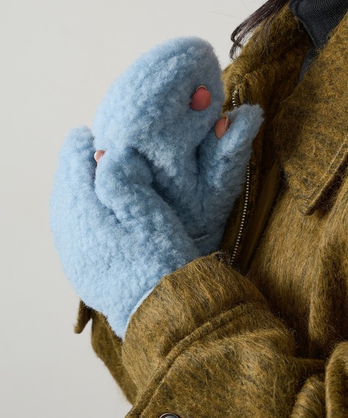 COLD BREAKER（コールドブレーカー）の「【COLDBREAKER】指あき ボアミトングローブ FM-SLIT（手袋・レディース・オフホワイト/ブルー/グレー/ブラウン/その他1/その他2・FREE）」の18枚目の写真