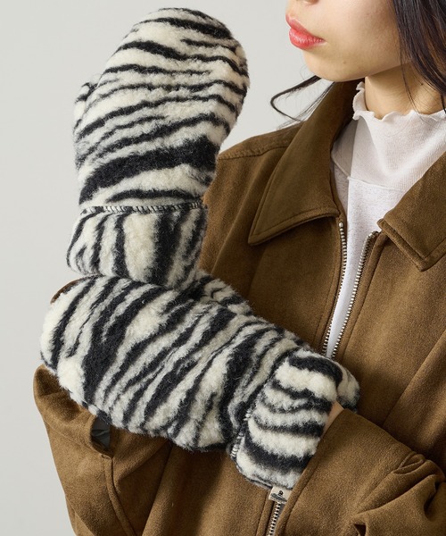 COLD BREAKER（コールドブレーカー）の「【COLDBREAKER】指あき ボアミトングローブ FM-SLIT（手袋・レディース・オフホワイト/ブルー/グレー/ブラウン/その他1/その他2・FREE）」の13枚目の写真