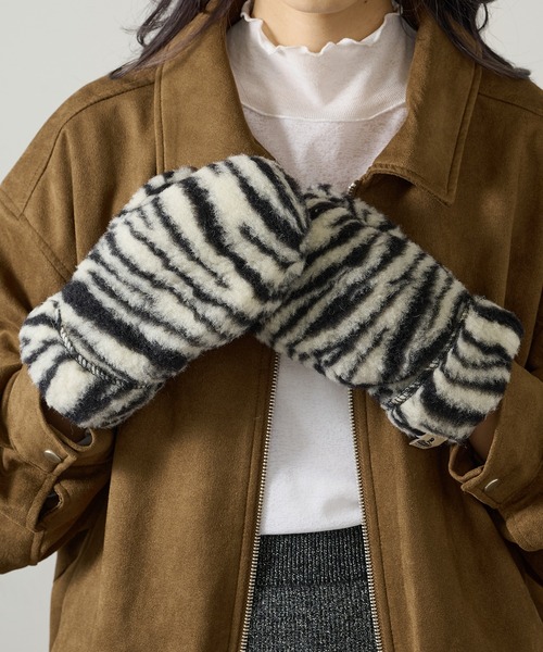 COLD BREAKER（コールドブレーカー）の「【COLDBREAKER】指あき ボアミトングローブ FM-SLIT（手袋・レディース・オフホワイト/ブルー/グレー/ブラウン/その他1/その他2・FREE）」の14枚目の写真