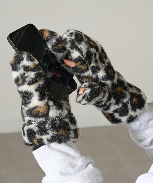 COLD BREAKER（コールドブレーカー）の「【COLDBREAKER】指あき ボアミトングローブ FM-SLIT（手袋・レディース・オフホワイト/ブルー/グレー/ブラウン/その他1/その他2・FREE）」の8枚目の写真