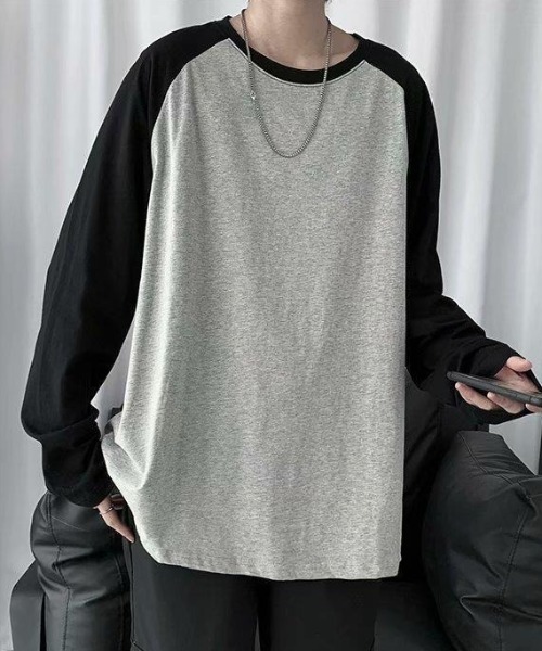 セール】【25年秋冬新作】シンプルデザインラグランスリーブロンT（T