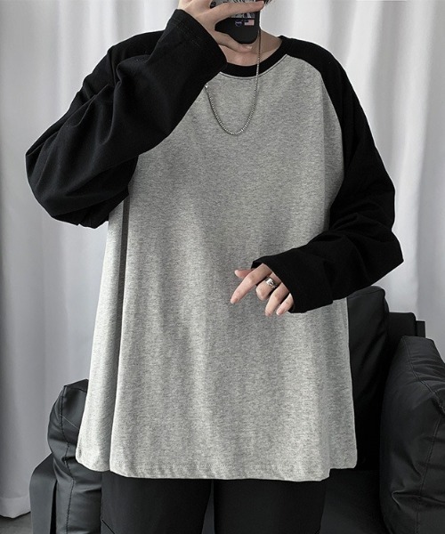 セール】【25年秋冬新作】シンプルデザインラグランスリーブロンT（T