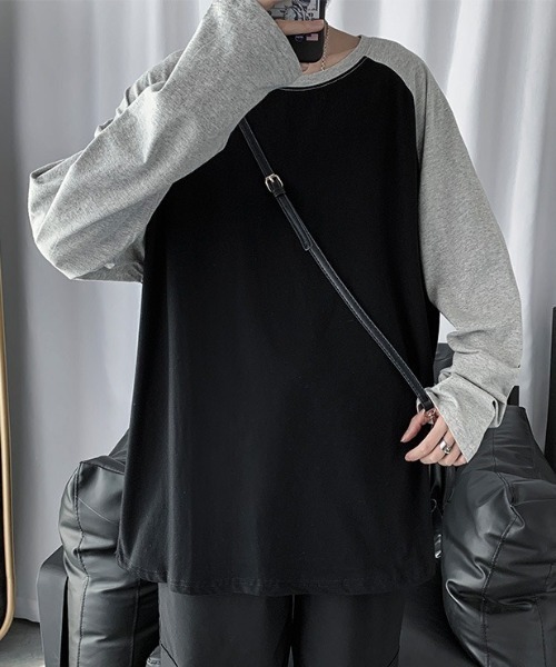 link lot（リンクロット）の「シンプルデザインラグランスリーブロンT（Tシャツ/カットソー・メンズ・ブラック/グレー/ホワイト・M）」の10枚目の写真