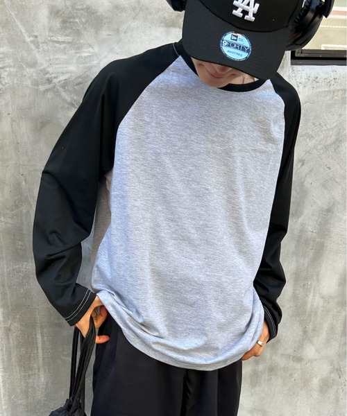 セール】【25年秋冬新作】シンプルデザインラグランスリーブロンT（T