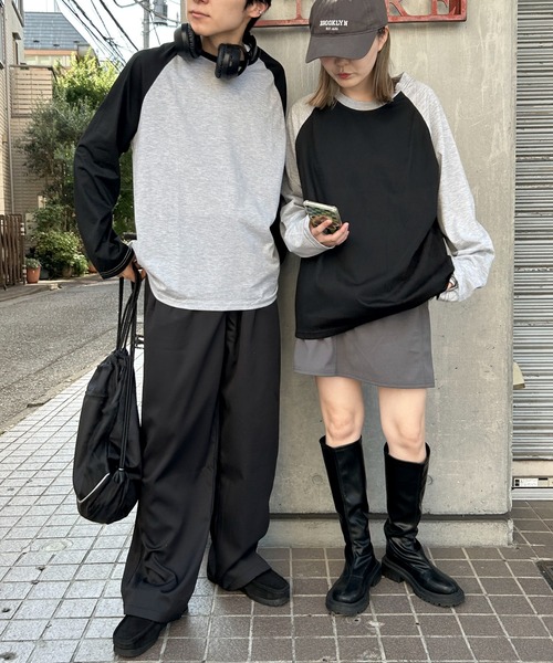 link lot（リンクロット）の「シンプルデザインラグランスリーブロンT（Tシャツ/カットソー・メンズ・ブラック/グレー/ホワイト・M）」の15枚目の写真