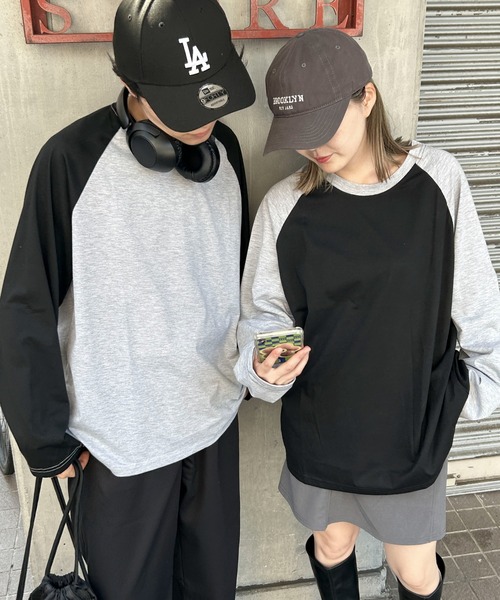link lot（リンクロット）の「シンプルデザインラグランスリーブロンT（Tシャツ/カットソー・メンズ・ブラック/グレー/ホワイト・M）」の14枚目の写真