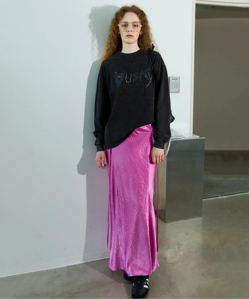 MAISON SPECIAL（メゾンスペシャル）の「Ribbon Satin Mermaid Skirt/リボンサテンマーメイドスカート（スカート・レディース・カーキ/ピンク/ブラック・36/38）」の7枚目の写真