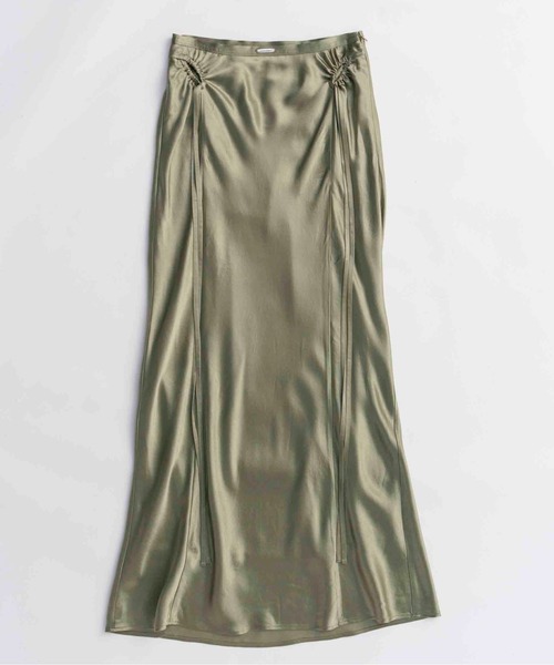 MAISON SPECIAL（メゾンスペシャル）の「Ribbon Satin Mermaid Skirt/リボンサテンマーメイドスカート（スカート・レディース・カーキ/ピンク/ブラック・36/38）」の12枚目の写真