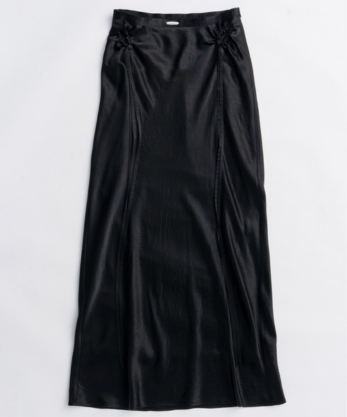 MAISON SPECIAL（メゾンスペシャル）の「Ribbon Satin Mermaid Skirt/リボンサテンマーメイドスカート（スカート・レディース・カーキ/ピンク/ブラック・36/38）」の13枚目の写真