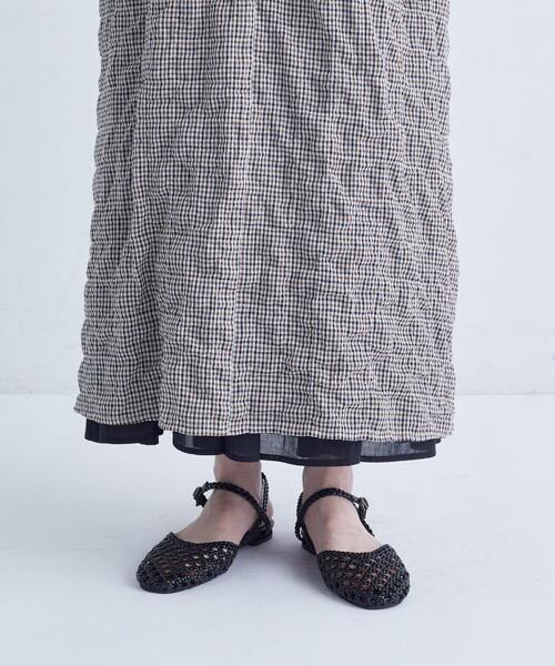 conges payes ADIEU TRISTESSE（コンジェ ペイエ アデュートリステス）の「シャーリングノースリーブワンピース（ワンピース・レディース・ブラウン/チェック・38）」の15枚目の写真