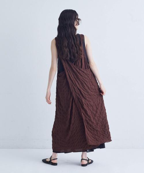 conges payes ADIEU TRISTESSE（コンジェ ペイエ アデュートリステス）の「シャーリングノースリーブワンピース（ワンピース・レディース・ブラウン/チェック・38）」の21枚目の写真