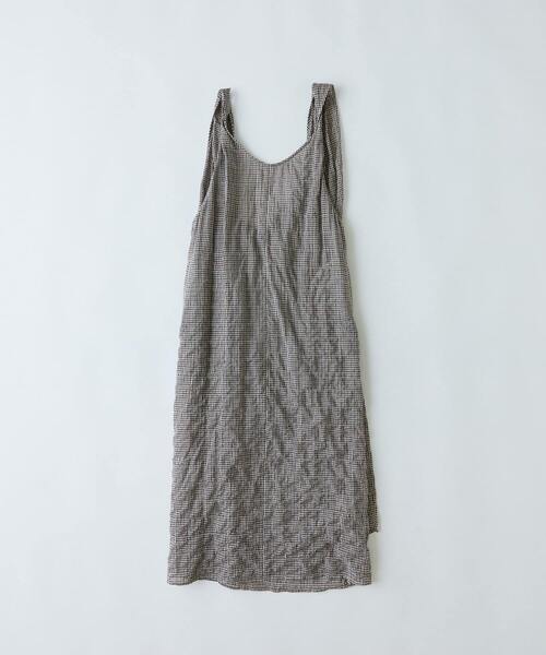 conges payes ADIEU TRISTESSE（コンジェ ペイエ アデュートリステス）の「シャーリングノースリーブワンピース（ワンピース・レディース・ブラウン/チェック・38）」の4枚目の写真