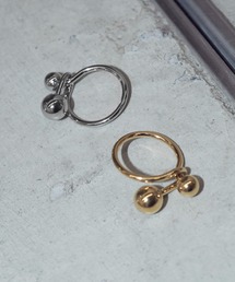 【金属アレルギー軽減】ダブル メタル ボール ステンレス リング