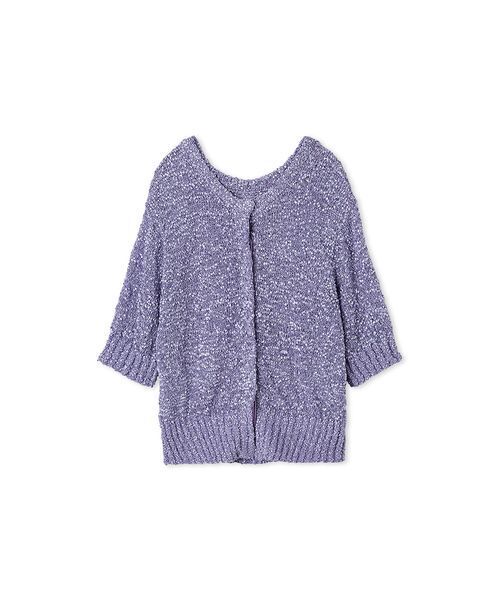 styling/（スタイリング）の「フラッグヤーン2WAYシアーカーディガン（カーディガン/ボレロ・レディース・ラベンダー/アイボリー/ブラック・F）」の3枚目の写真