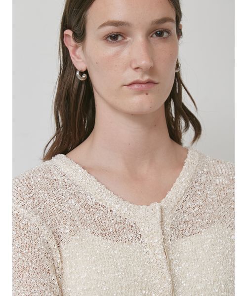 styling/（スタイリング）の「フラッグヤーン2WAYシアーカーディガン（カーディガン/ボレロ・レディース・ラベンダー/アイボリー/ブラック・F）」の7枚目の写真