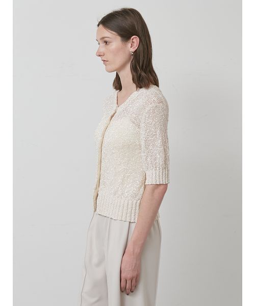 styling/（スタイリング）の「フラッグヤーン2WAYシアーカーディガン（カーディガン/ボレロ・レディース・ラベンダー/アイボリー/ブラック・F）」の10枚目の写真