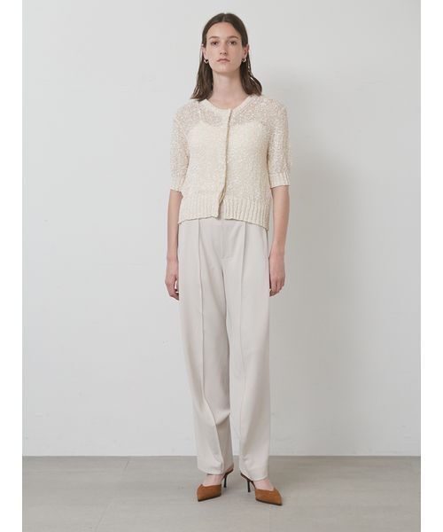 styling/（スタイリング）の「フラッグヤーン2WAYシアーカーディガン（カーディガン/ボレロ・レディース・ラベンダー/アイボリー/ブラック・F）」の12枚目の写真