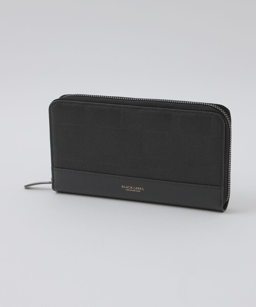BLACK LABEL CRESTBRIDGE(ブラックレーベル・クレストブリッジ)の「エンボスチェックラウンドジップウォレット(財布・メンズ・チャコールグレー・FREE)」の1枚目の写真