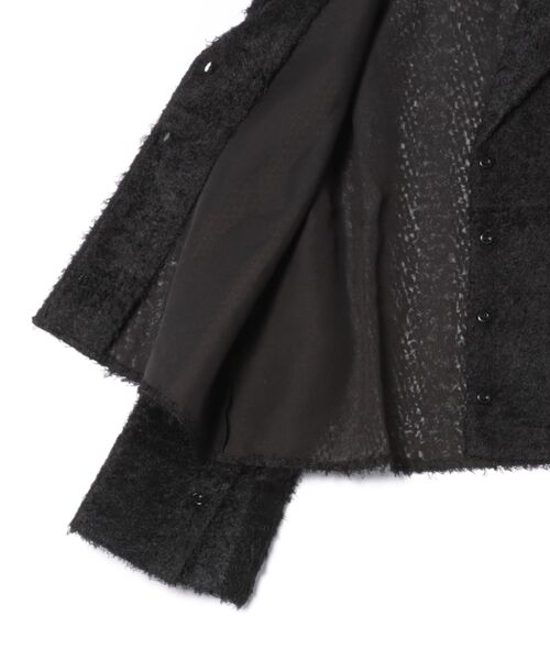 W:Huku（フーク）の「フェザーヤーン ショート シャツ ジャケット / Feather Yarn Short Shirt Jacket（シャツ/ブラウス・レディース・ブラック/アイボリー・FREE）」の18枚目の写真