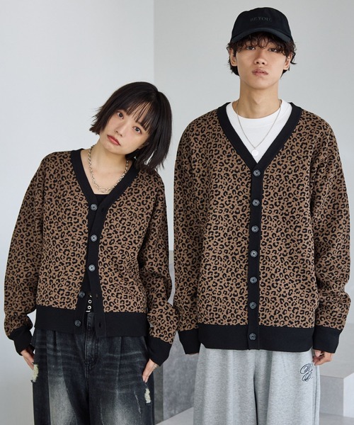 UNISEX》レオパード柄カーディガン（カーディガン/ボレロ